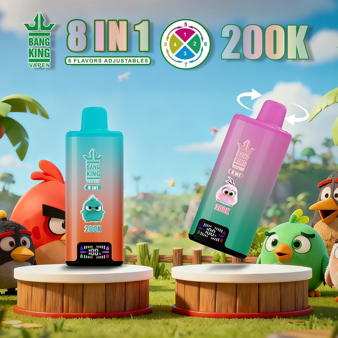 Bang King 200K Puffs Disposable Vape – 200000 slukk, 8 az 1-ben ízek, nagy kapacitású vape - BilligVape