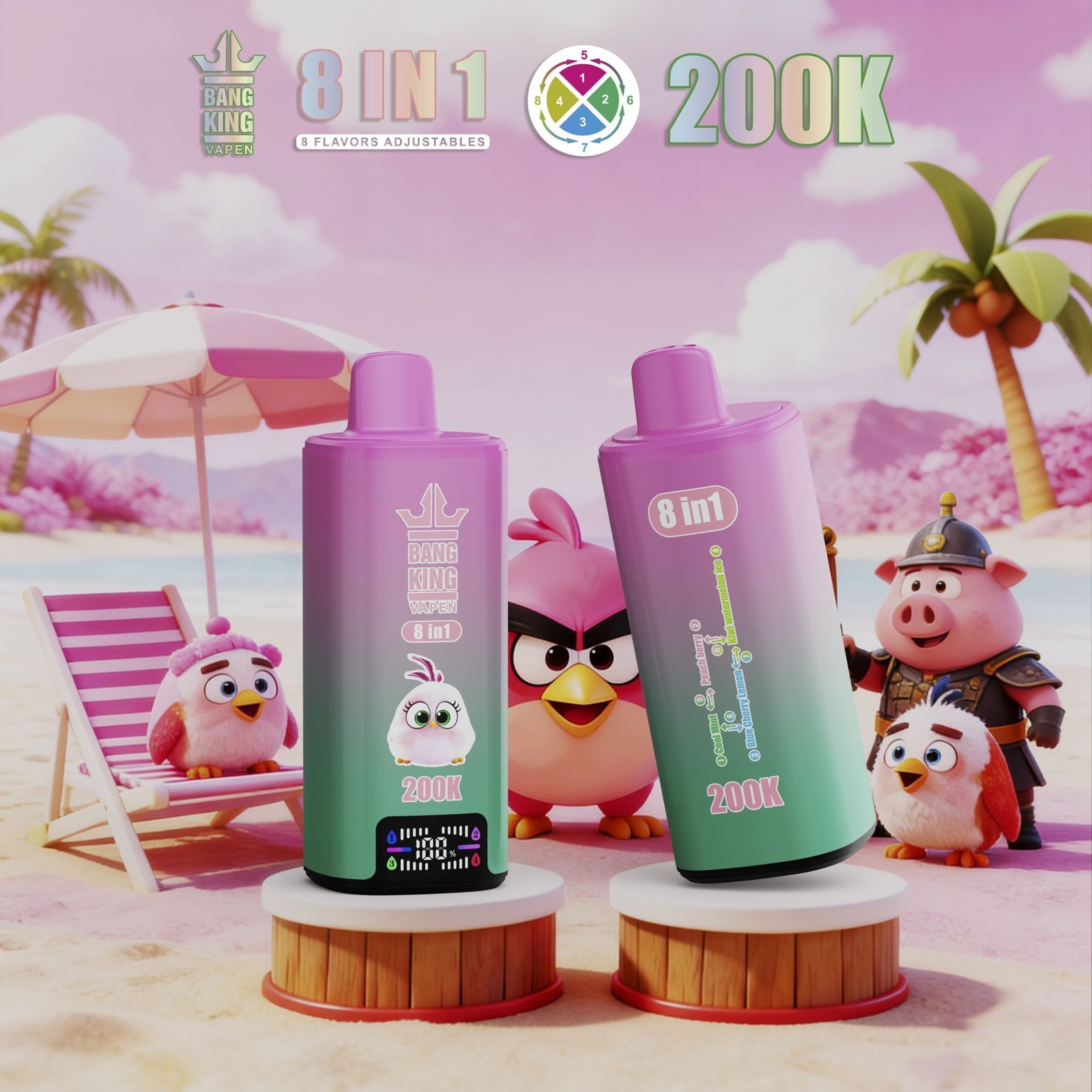 Bang King 200K Puffs Disposable Vape – 200000 slukk, 8 az 1-ben ízek, nagy kapacitású vape - BilligVape