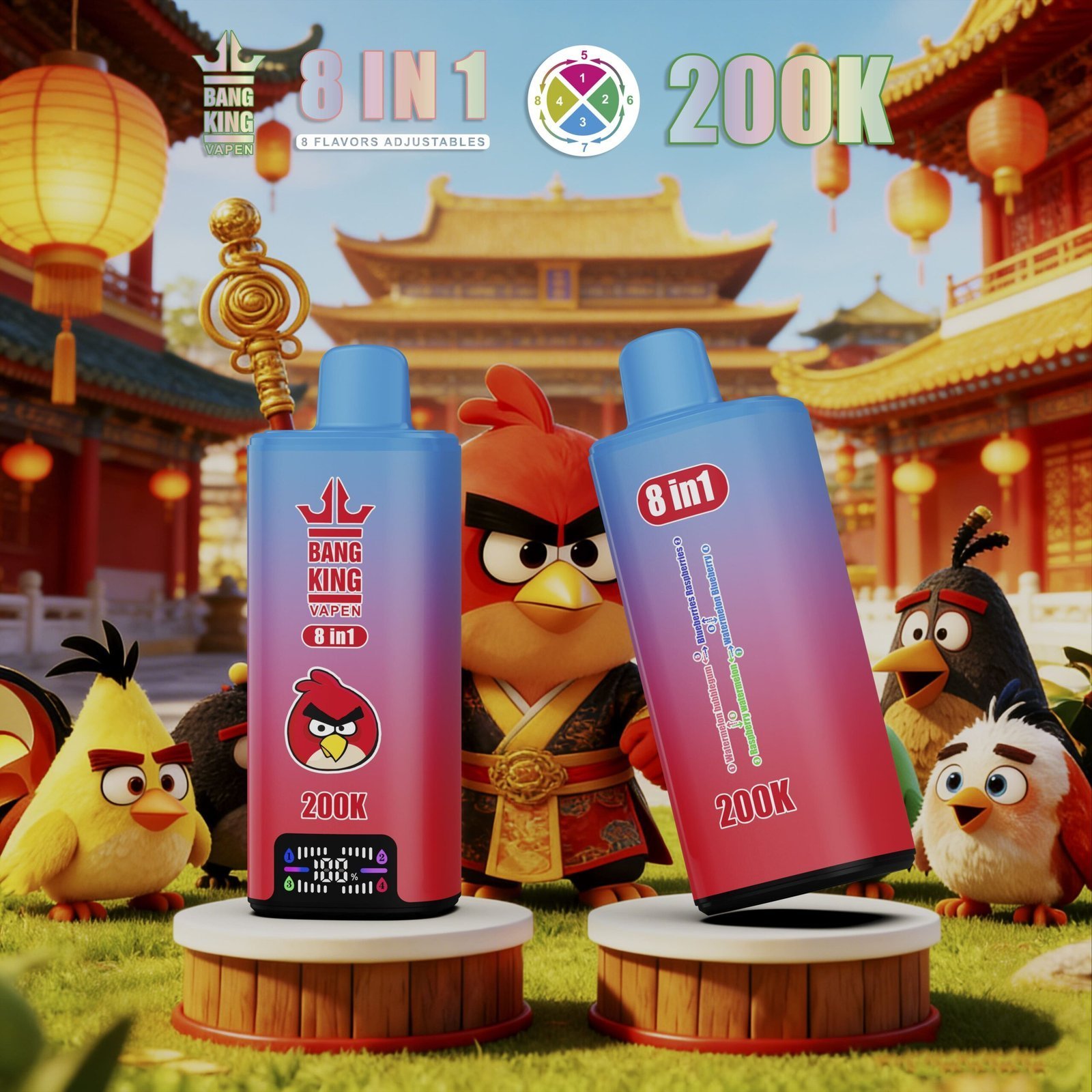 Bang King 200K Puffs Disposable Vape – 200000 slukk, 8 az 1-ben ízek, nagy kapacitású vape - BilligVape