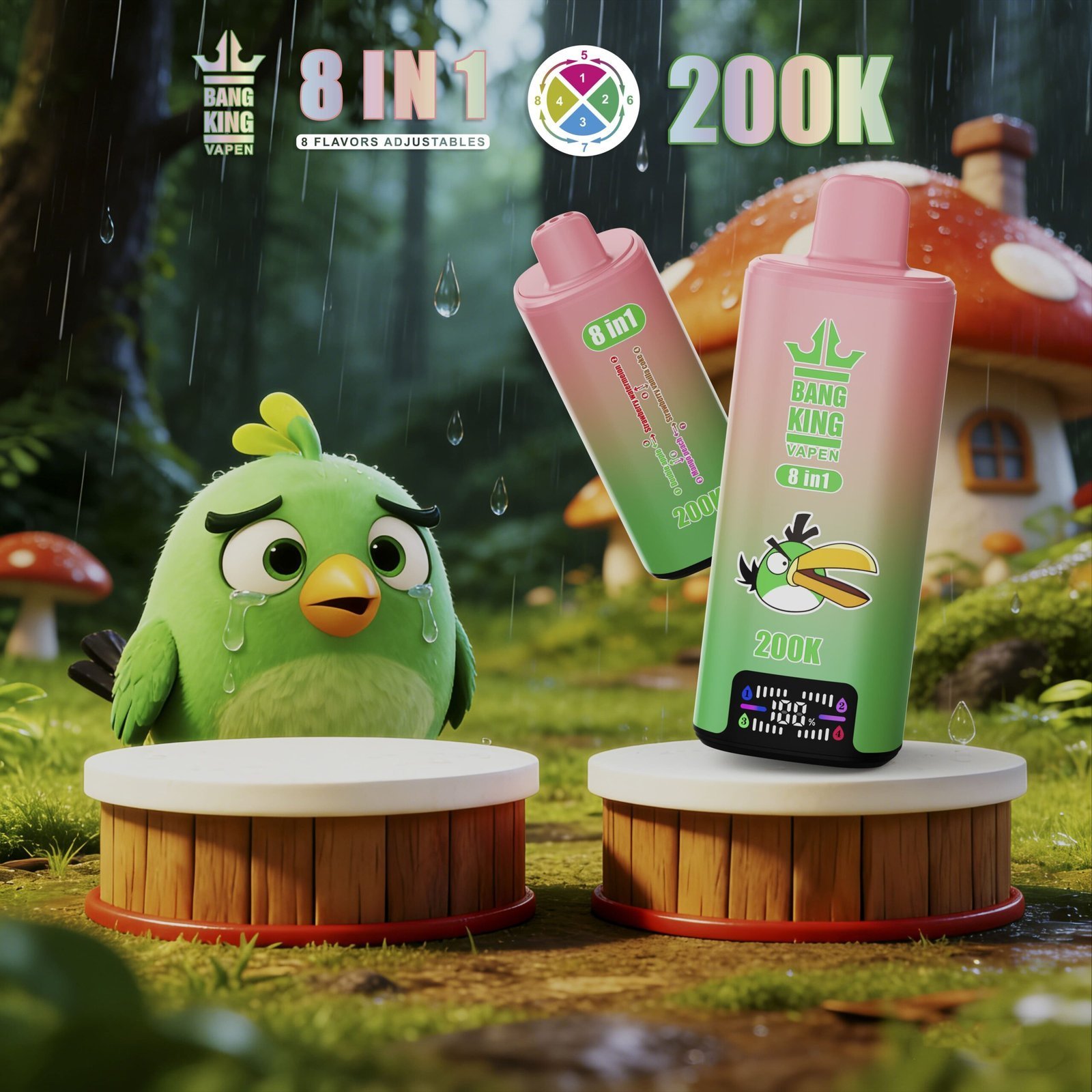 Bang King 200K Puffs Disposable Vape – 200000 slukk, 8 az 1-ben ízek, nagy kapacitású vape - BilligVape