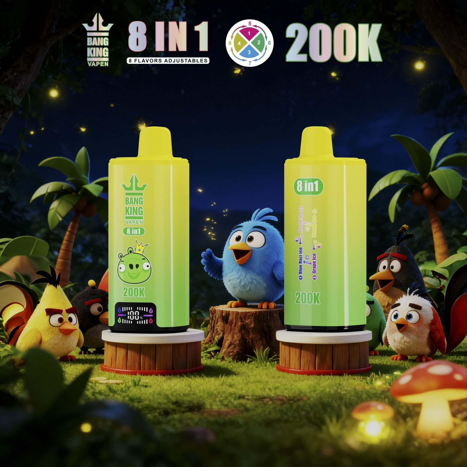 Bang King 200K Puffs Disposable Vape – 200000 slukk, 8 az 1-ben ízek, nagy kapacitású vape - BilligVape