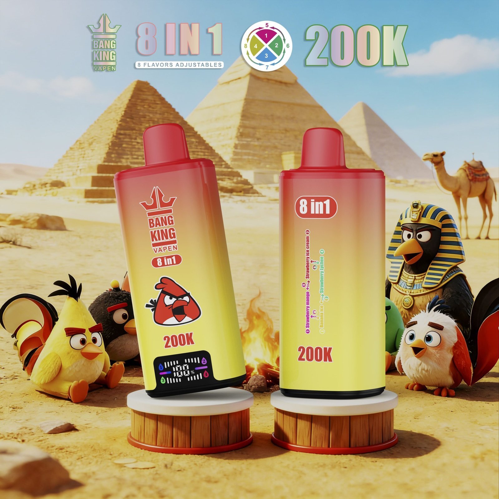 Bang King 200K Puffs Disposable Vape – 200000 slukk, 8 az 1-ben ízek, nagy kapacitású vape - BilligVape