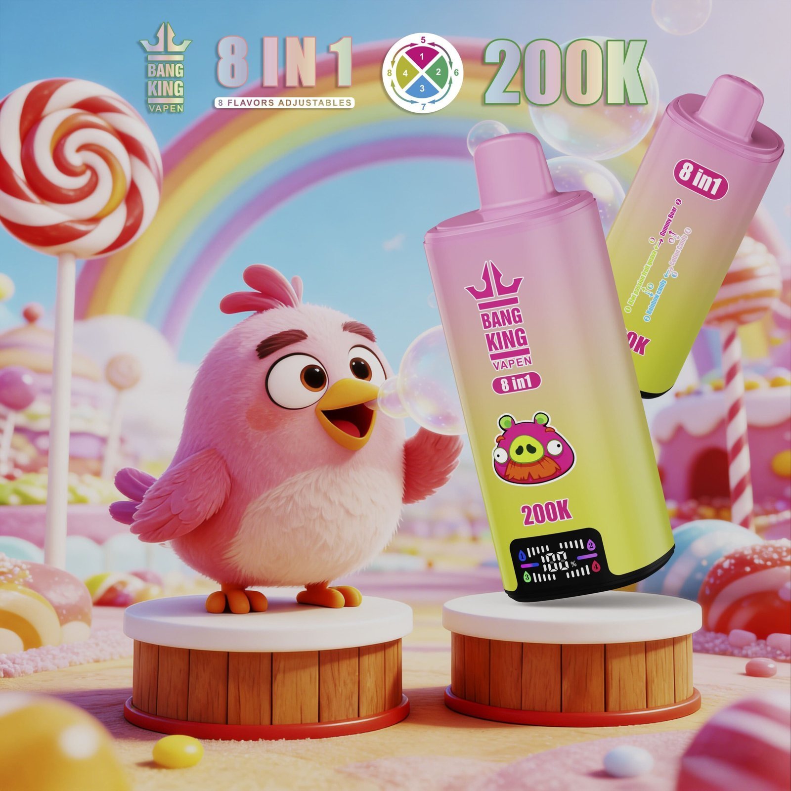 Bang King 200K Puffs Disposable Vape – 200000 slukk, 8 az 1-ben ízek, nagy kapacitású vape - BilligVape