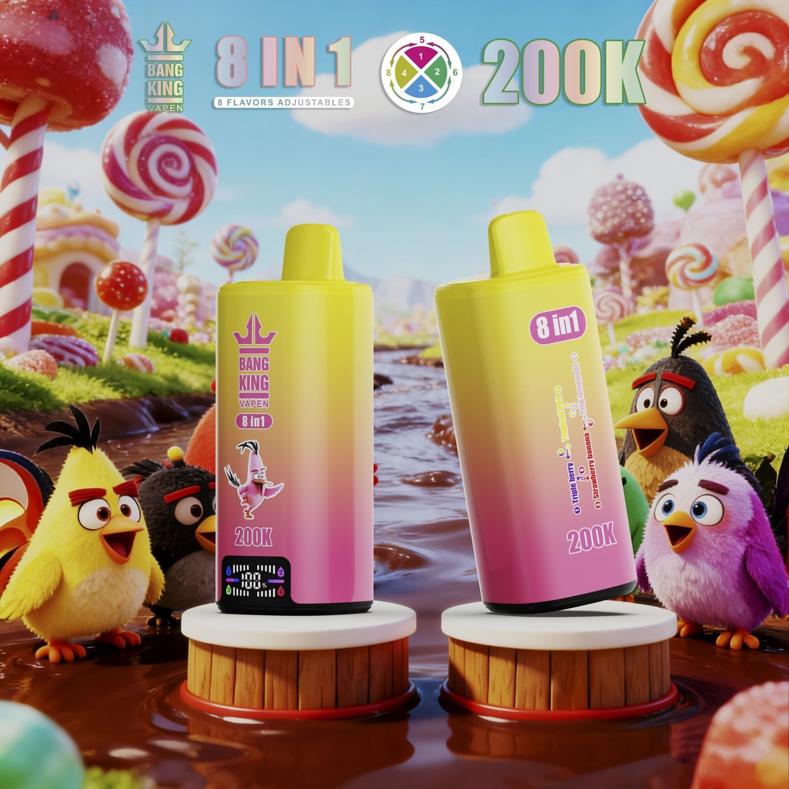 Bang King 200K Puffs Disposable Vape – 200000 slukk, 8 az 1-ben ízek, nagy kapacitású vape - BilligVape