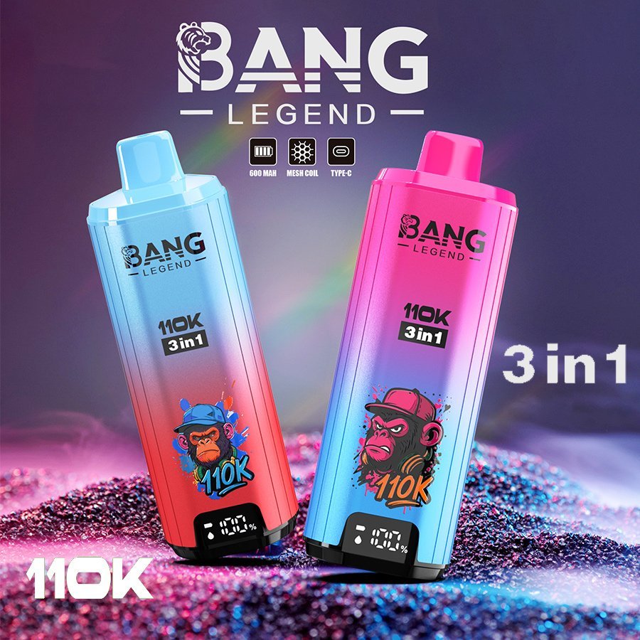 Bang Legend 110K Puffs 3 az 1-ben Vape – Ultra hosszú élettartam, hálós tekercs, Type-C töltés, 12 ízkombó - BilligVape