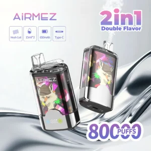 Airmez Fox 2 in 1 80000 Puffs – Kettős Íz LED Kijelzős Eldobható Vape | 80K Puff | Újratölthető | EU Raktár
